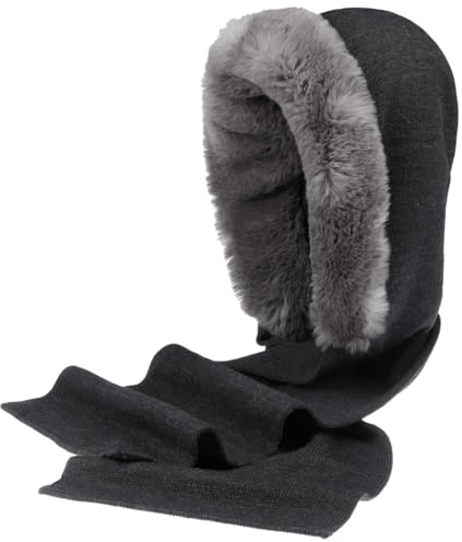 Gebeana Pandia Mützenschal Capuchon Damenschal Strickschal (One Size - anthrazit)