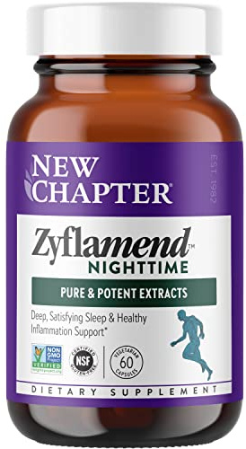New Chapter Sleep Aid – Zyflamend Nighttime for Sleep Support with Turmeric + Valerian Root + Lemon Balm + Holy Basil, Vegetarian Capsules, 60 Count