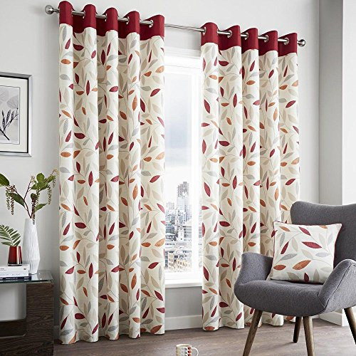 Fusion - Beechwood - Curtains, 168 x 183cm, Red, 66 Width x 72 Drop