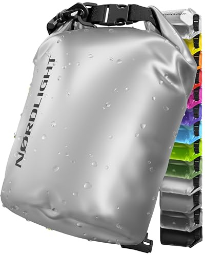 Nordlight Dry Bag wasserdichte Tasche - 2l 5l 10l 15l 20l 30l Liter | Wasserfester Packsack Seesack Beutel Waterproof Drybag + Roll-Top + Schultergurt | Schwimmen Baden Strand Kanu SUP Tauchen Handy