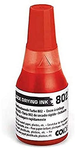 COLOP schnelltrocknende Stempelfarbe 802 rot, 25 ml Fläschchen