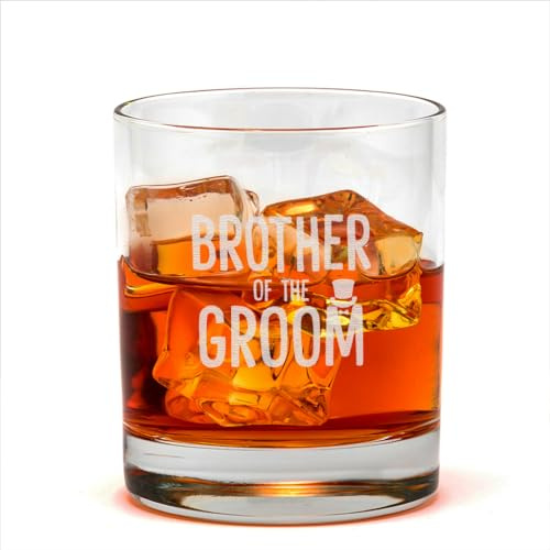 Vaso de whisky para hermano del novio, regalo de boda de lujo, regalos de fiesta de novia y novio, grabado de vidrio antiguo