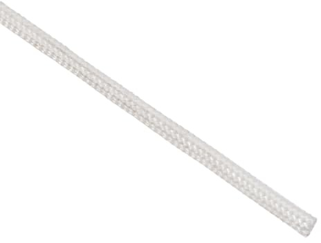sourcing map Gaine Isolation Tresse 9.8Pied-1mm Haute Température Fibre Verre Manchon Blanc