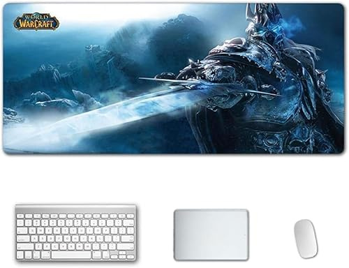 World of Warcraft XXL Anime Alfombrilla para ratón 900 x 400 mm - Speed Gaming Mousepad - Mouse Pad para Ordenador - 3mm Goma Antideslizante, para Gamers Ordenador, PC y Laptop, W