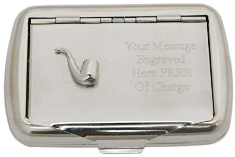 Smokers Pipe Tobacco Tin Stainless Steel with Free Engraving Smokers Gift 523