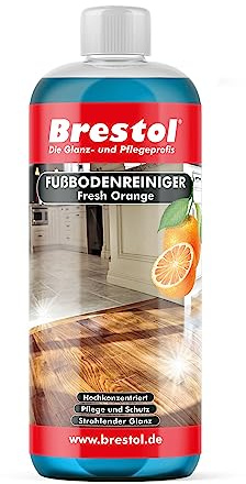 BRESTOL® Bodenreiniger Orangenfrische 1 L - Konzentrat für 250 Anwendungen - Kraftvolle Reinigung & Frischer Duft für Fliesen Laminat Parkett Steinböden PVC Linoleum uvm.