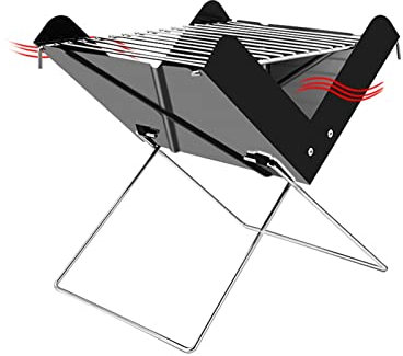 BBQ-Grill, Camping Vermenschlichen tragbar Kompakt Leicht Faltbar Grill Draussen Holzkohle Grillfeuer