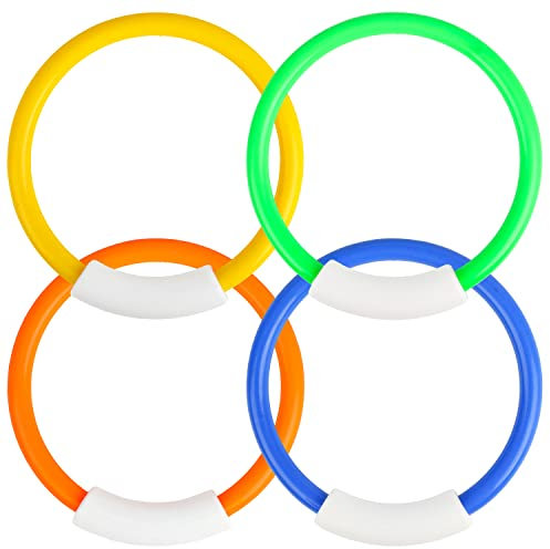 DERAYEE 4pcs Anneaux de Plongée Colorées pour L'Entraînement sous-Marin,Les Fêtes de Piscine,Jouets Natation,Jeux Piscine Enfant