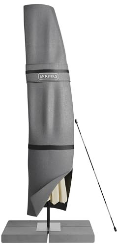 SPRINKS® Sonnenschirm Schutzhülle bis Ø 300cm - Reißfeste Sonnenschirmhülle mit UV Schutz - Wetterbeständige Schirmhülle inkl. Hilfsstab zum Überziehen - Hochwertige Schutzhülle Ampelschirm