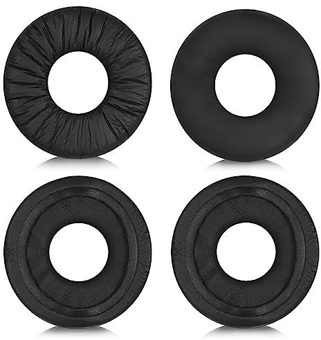 2 Pairs Black Leather Earpads Wrinkled Leather Headphone Covers,Comfortable Noise Isolating Foam Round Ear Pads,Headphone Spare Replacement Parts,Compatible with Sony WH-CH500,ZX100,ZX330,CH510