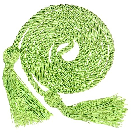 sourcing map Cordoncino d'onore per laurea, 170,2 cm, con nappa, in poliestere, intrecciato, corde di laurea, per cerimonie di laurea, laureati, verde chiaro