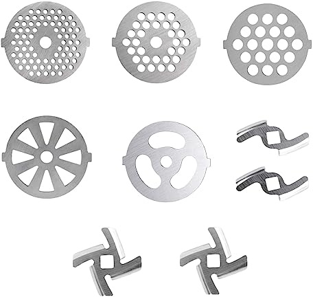 Ioensy 9X Attacco per tritacarne Dischi per Piatti per tritacarne Accessori per la Cucina per tritacarne in Acciaio Inossidabile per tritacarne per