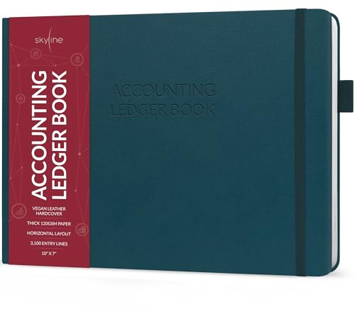 Skyline Accounting Ledger Book for Bookkeeping Business, Dark Teal