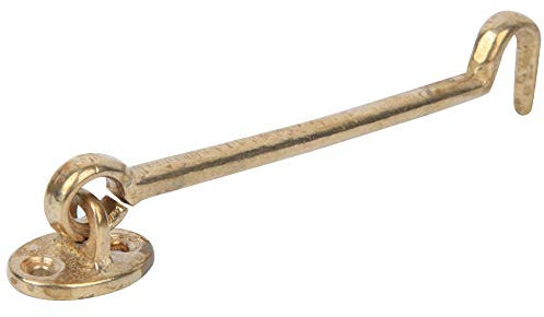 Hapivida Cabina Ganchos Ojo Pestillo, 6,7 Pulgadas Gancho de Privacidad de Latón Pestillo de Puerta Sólido Portón Giratoria Ventana (Latón)