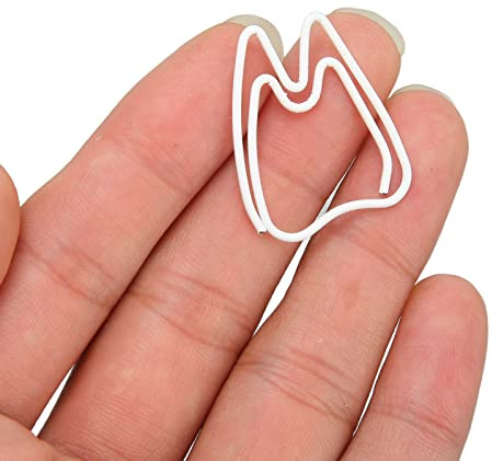 Yosoo Health Gear 100 Stück Niedliche Büroklammern in Zahnform, Rostfreies Galvanisiertes Metall, Kleine Cartoon-förmige Büroklammern, Dekorative Lesezeichen, Seitenmarkierungen