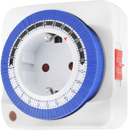 Timer Meccanico da 24 Ore, Presa di Corrente Analogica Con 96 Segmenti, Giornaliero per Luci e Macchina da Caffè