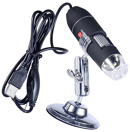 Gadpiparty Mikroskop USB-handmikroskop Mit Led-lichtern Und Silberner Halterung Für Elektronen Und Digitalmikroskopie