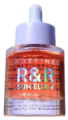 Undefined R&R Sun Elixir SPF 30 – Multitasking Glow Oil with Vitamin C, Water-Resistant Sunscreen, Rose & Vanilla Scent to brighten and protect face, body, hair from UV damage