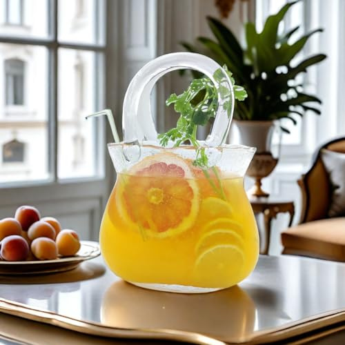 NULAOBA Unique Purse Cocktail Glass Shaped Purse Glass Purse for Drinks Glass Purse Vase for Flowers Clear Handbag Vase