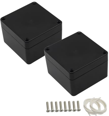 LeMotech Projekt Box ABS Kunststoff Verteilerkasten IP65 Wasserdicht Elektrische Boxen Universal Gehäuse Schwarz Außengröße 83x81x56mm(2 Stück)