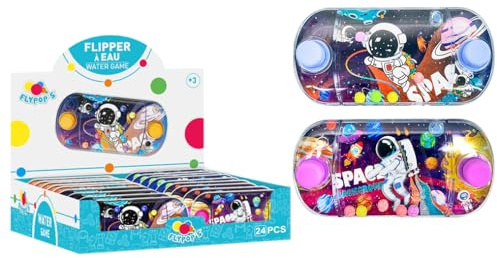 FLYPOP'S - Pack mit 24 Wasserflippers - Geschicklichkeitsspiel - 031841PA - Zufälliges Modell - Kunststoff - Kind - Erwachsener - Vintage-Spiel - 90er Jahre - Geburtstag - 12 cm x 6 cm - Ab 3 Jahren