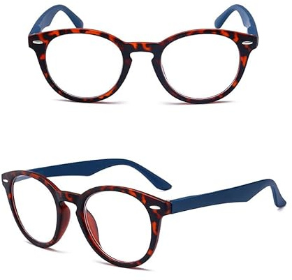 Kexinsuo Retro Style Reading Glasses (blue, 2.5, x)