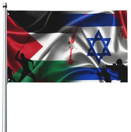Bandiera Palestina Israele (4) Stampa Bandiera Con Occhielli Bandiere Da Giardino Durevole Bandiere Da Balcone 90X150Cm