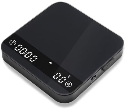 Coffee Scales, 4 Modes 0.1g High Precision Mini Coffee Scales with Timer, Espresso Scale with Touch Sensor Button, Rechargeable Digital Bratista Scales for Pour Over Kitchen Weighhing, Max 2kg, Black
