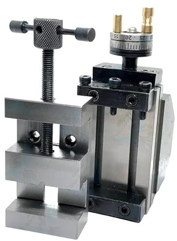 Mini scivolo verticale (90 mm x 50 mm) con mini morsa in acciaio da 50 mm e piastra angolare tipo Z per tornio macchina utensile per la lavorazione dei metalli