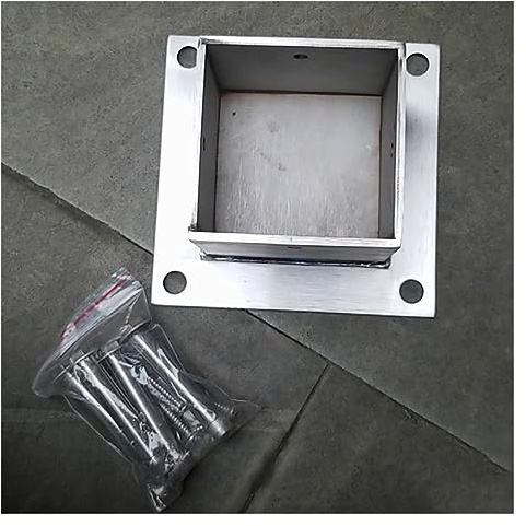 2 Pack Square Column Base Plate, Enclosed Bottom Wood Fence Post Anchor Base with Installation Kit, Metal Bolt Down Bracket for Concrete/Deck/Pergola/Mailbox (Color : 2pack, Size : 85x85 mm (3.3x3.