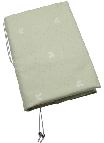 Le Tyerisa Buchhüllen aus Baumwolle Buchumschlag Klettverschluss Verstellbare Polka Dot Buchschutz Waschbar Wiederverwendbar Buchumschläge mit Elastischer Kordel Hellgrün