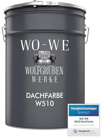 WO-WE Dachfarbe Sockelfarbe Dachbeschichtung W510 Beige RAL 1001 2,5L | Deckstark, UV-fest, Für Ziegel, Beton & Faserzement, Spritzbar, Wasserdünnbar, Lösemittelfrei, Dachziegelfarbe, Eternitfarbe