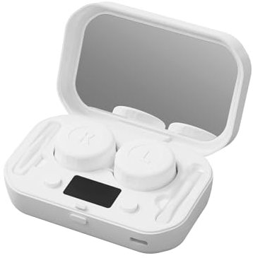 Fesatccoz Ultrasonic Contact Lens Cleaner Machine, 49Khz High- Frequency Electrical Contact Cleaner with Timer Settings, Rechargeable and Portable Contact Lens Cleaner Machine