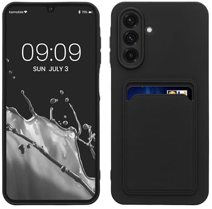 kwmobile Custodia Compatibile con Samsung Galaxy A26 5G Cover - Back Case Cellulare con Slot Porta Carte - Morbida in Silicone TPU nero