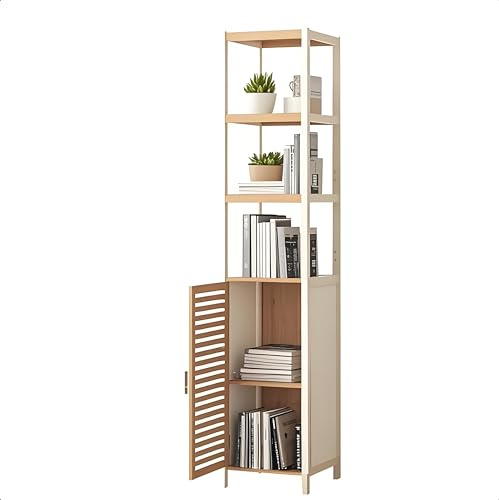Scaffale da bagno multifunzione in bambù, con 3 scomparti aperti e scaffali per armadio, soggiorno, pianta di fiori, per cucina, camera da letto, bagno, balcone (stretto)