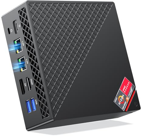NiPoGi AM06Pro Mini PC Ryzen 7 5800U (fino a 4,4GHz, 8C/16T),16GB DDR4 512GB M.2 SSD Mini Computer W-11 PRO,WiFi 6/BT5.2,Doppia LAN,Triplo display 4K@60 Hz HDMI+DP+Type-C,Micro PC per Ufficio/Casa