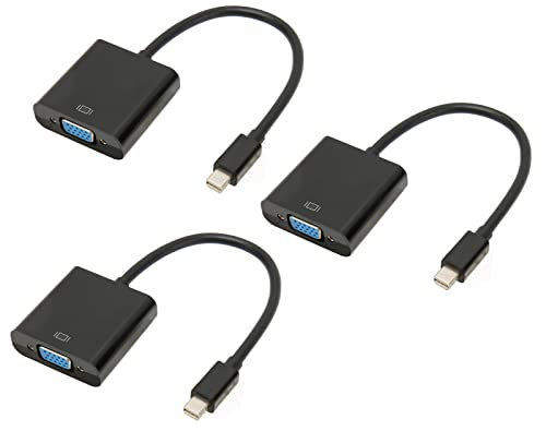 Adaptateur Mini DP vers VGA, Transmission Stable, Plug and Play, pour PC et projecteur, 3 pièces, 1900 x 1200, 60 Hz