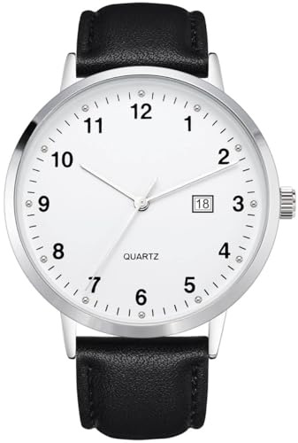 NUOVO Herrenuhr Klassisches Lederarmband Moderne Klassische Quarzuhr Leicht zu lesen Herren Business Casual Minimalistische Uhr