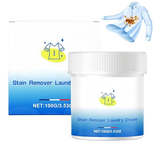 Crème lessive détachante, nettoyant cols de chemise, détachant tenace, formule à action rapide, odeur fraîche et agréable, pour tissus, vêtements, tapis, 100 g (1Pièce)