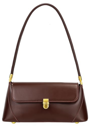 Busnos Kleine Handtaschen für Damen Vintage-Umhängetasche Braun Trendige Clutch-Handtaschen PU-Leder-Tasche mit Reißverschluss
