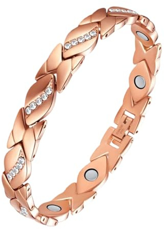 Xinlon Magnetiska armband för kvinnor, koppararmband för kvinnor, magnetiska smycken för kvinnor, ultra stark magnet, lämplig för speciella tillfällen såsom jul och