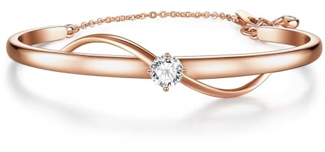 Lyniuoy Infinity Bracelets for Womens Women's 18K White Gold Plated Adjustable Bracelets, Minimalist Jewellery for Women Anniversary Mother's Day Christmas Valentine's Day