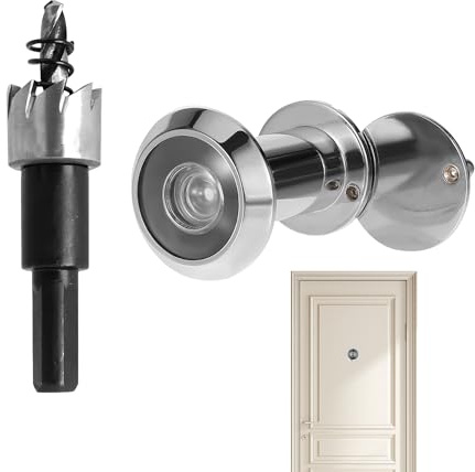 BOBITALK Türspion Mit Sichtschutz 200° Weitwinkel, Optisches Glaslinsen, Ø16 Mm Für 40-60 Mm Dicke Türen, Türspion Ohne Bohren Mit Sichtschutz Und Einfacher Montage