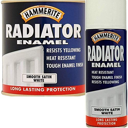 Hammerite Radiator White Aerosol Satin 400ml Brand New Fast Postage