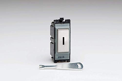 Varilight Steel 20 Amp 1 Way Double Pole Key Switch Module