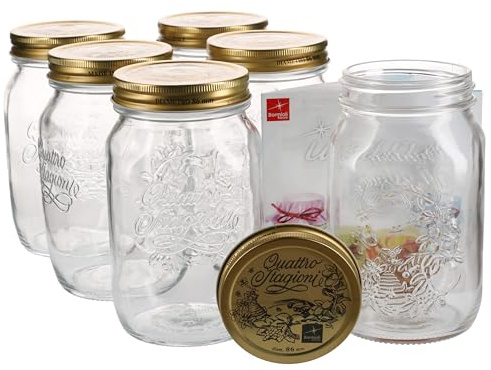 Bormioli Rocco Quattro Stagioni Vasetto 100 cl Set 6 Pz Con Ricettario Ideario