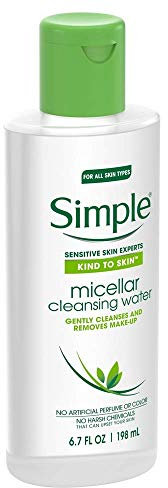Simple Kind to Skin Cleansing Water Micellar 90% hydration boost facial cleanser and makeup remover 6x 200 ml