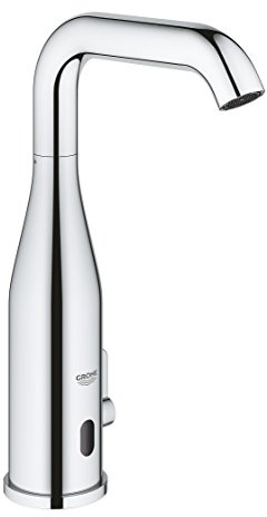 GROHE Essence, elektronische Waschtischarmatur, wassersparend (Wasserhahn für das Bad mit Infrarot-Sensor, 360° schwenkbar, 25cm hoch, 7 Programme, 6V Lithium-Batterie CR-P2), chrom, 36445000