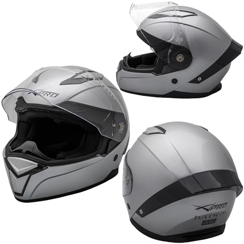 Integralhelm Motorradhelm Rollerhelm Anti-Kratz-Visier Helm Silber L