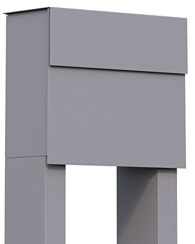 Standbriefkasten, Design Briefkasten Molto Grau Metallic - Bravios